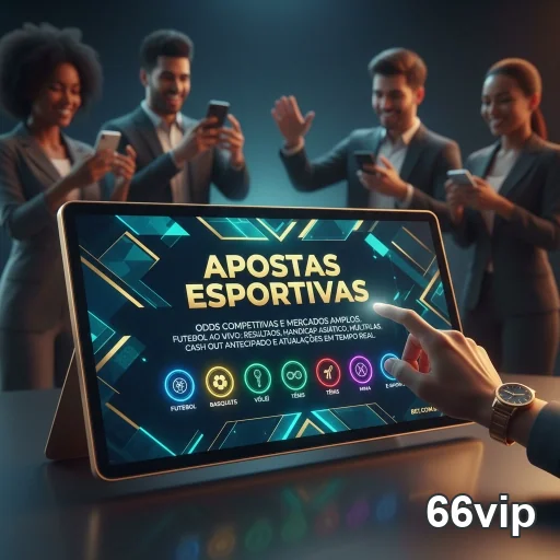 Usuários acessando o 66vip em uma tela interativa.