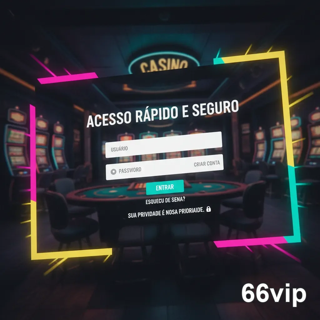 Tela de login segura do 66vip para acesso VIP ao cassino.