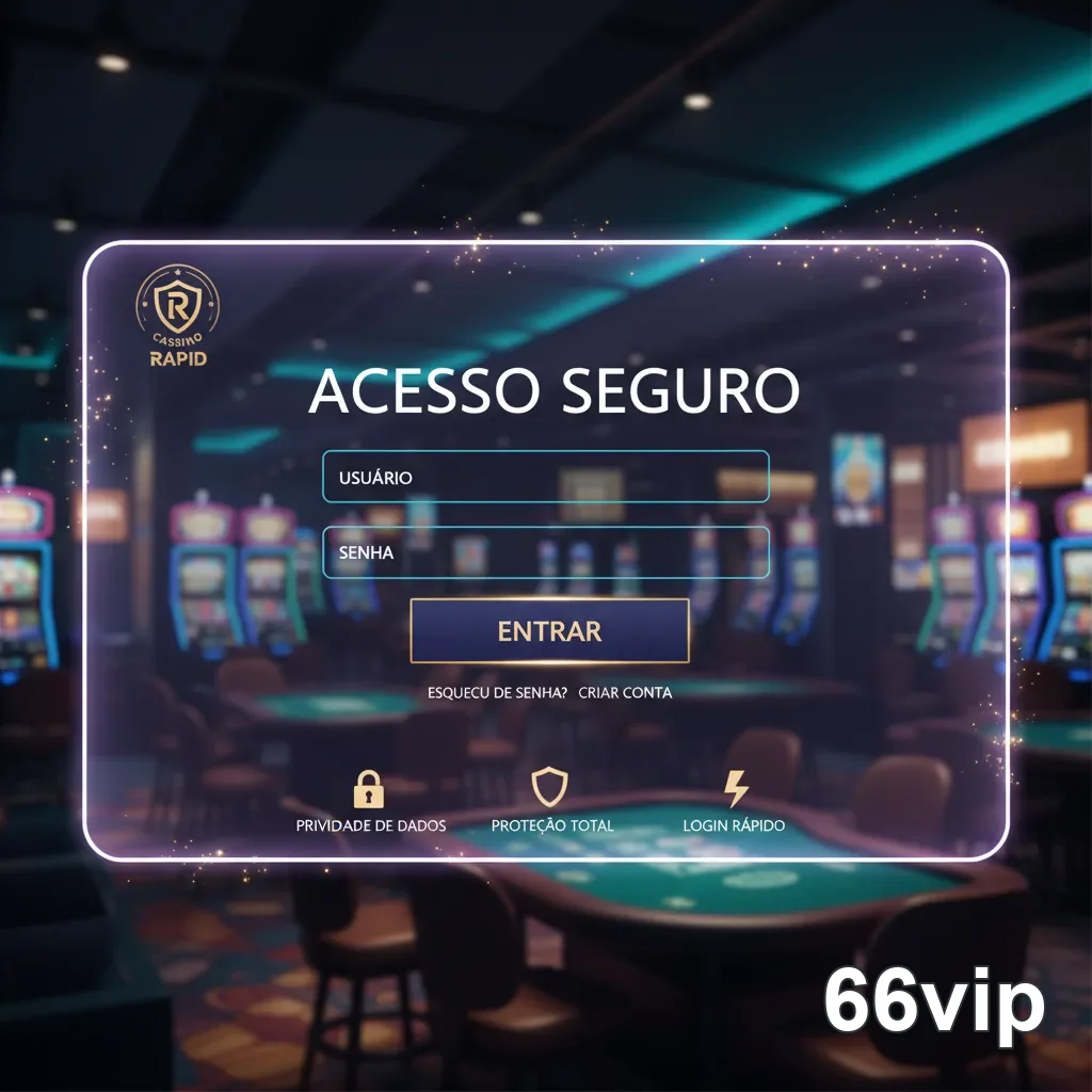 Tela de login da 66vip com acessos para usuários e senha.