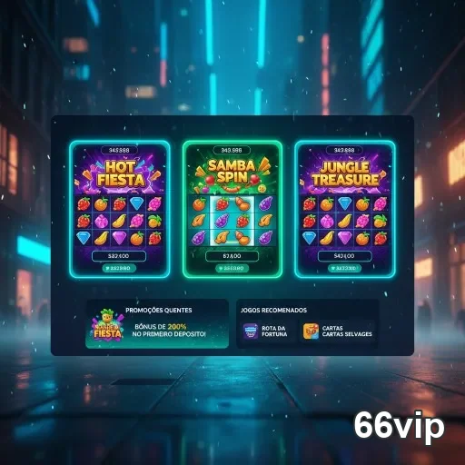 Interface do aplicativo 66vip com jogos e ofertas VIP.