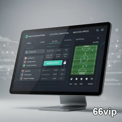 Interface de apostas esportivas da 66vip em um tablet.