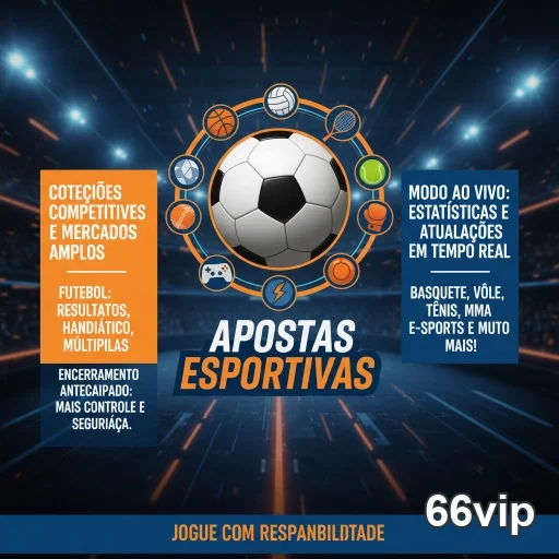 Interface do aplicativo 66vip com opções de apostas esportivas.