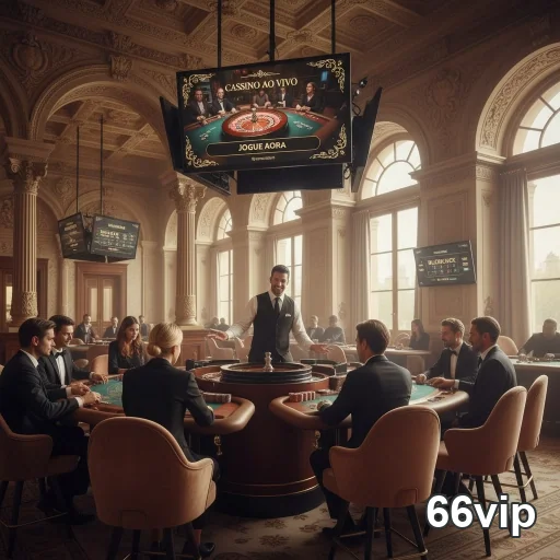 Jogadores disfrutando de jogos de cassino ao vivo na 66vip.