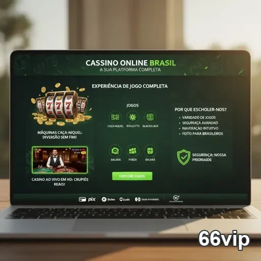 Tela do site 66vip exibindo jogos de cassino online.