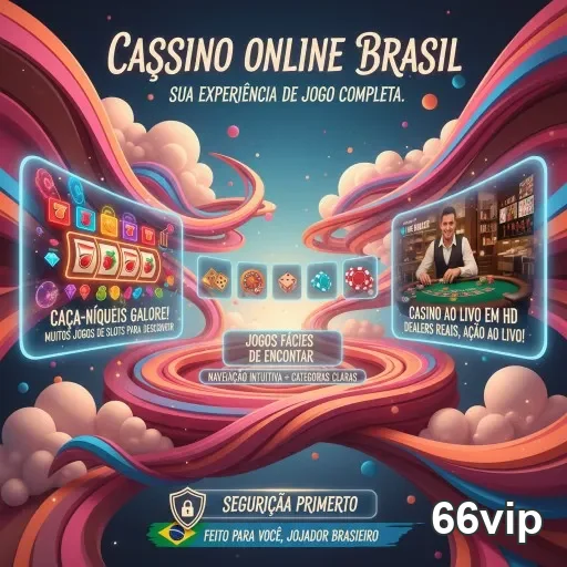 Interface do 66vip destacando games e segurança no cadastro.