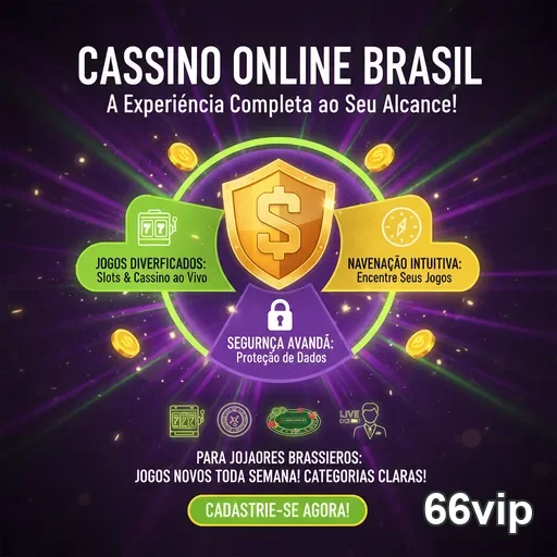 Interface do 66vip destacando jogos de cassino online.