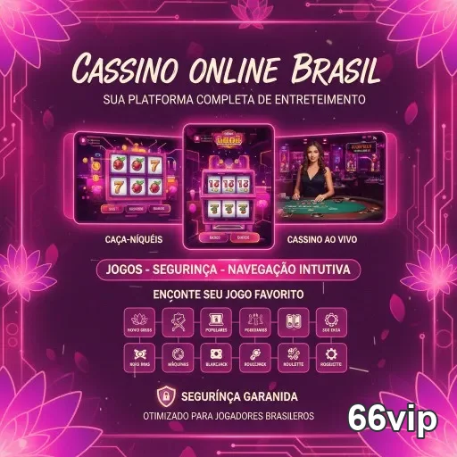 Interface do 66vip com jogos de cassino e atendente ao vivo.
