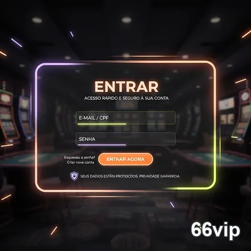 Tela de login do 66vip com opções para acessar a conta.