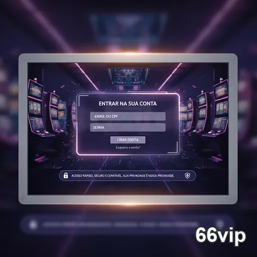 Tela de login da plataforma 66vip mostrando suporte ao jogador.