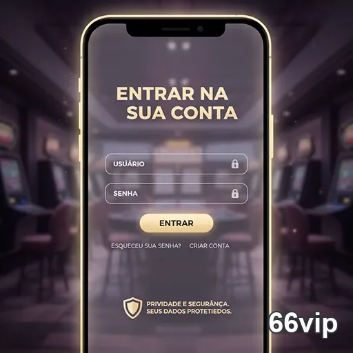 Tela de login do 66vip em um celular abrir jogos de slots.