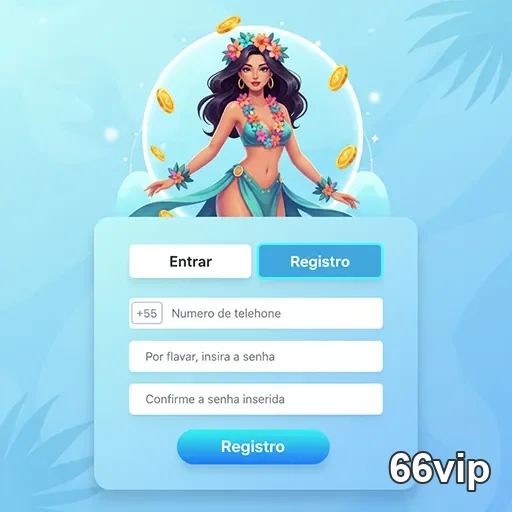 Tela de registro da 66vip, com campos para criação de conta.