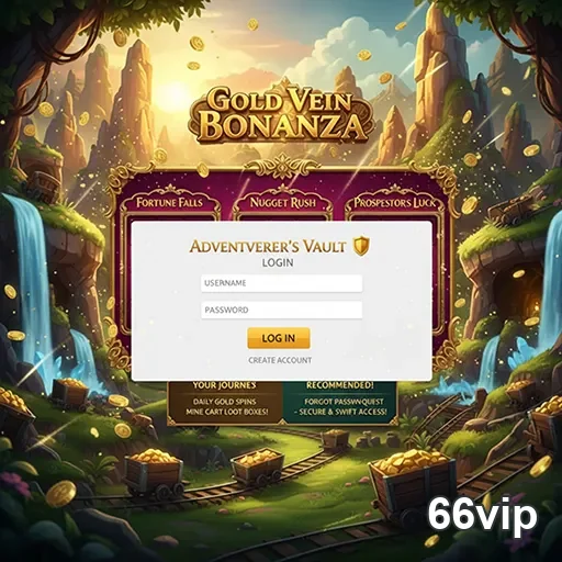 Tela de login do jogo Gold Vein Bonanza no 66vip.