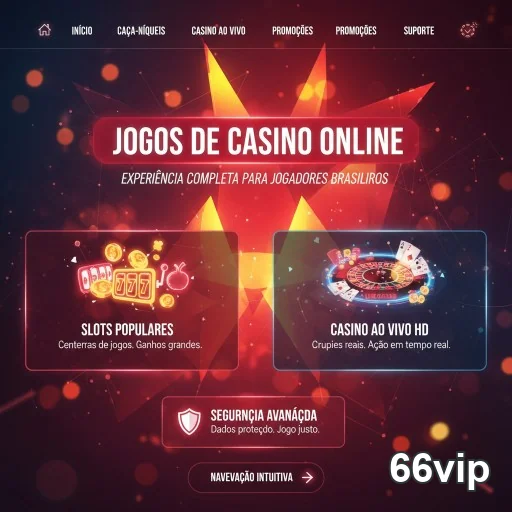 Tela da 66vip destacando jogos de slots online disponíveis.