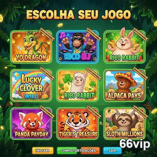 Tela de seleção de jogos de slots no 66vip com opções variadas.