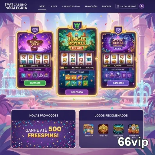 Interface de jogos e promoções VIP no 66vip.
