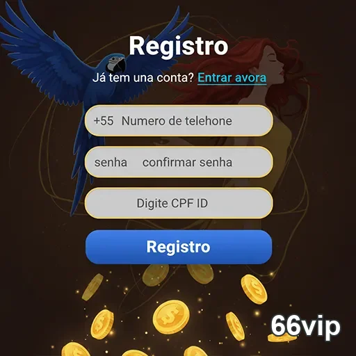 Tela de registro do 66vip com campos para login seguro.