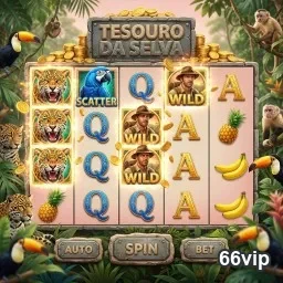 Tela de jogo 'Tesouro da Selva' no 66vip com recursos visuais.