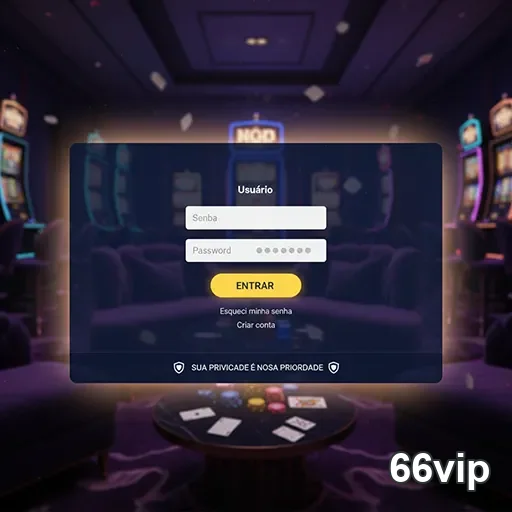 Tela de login do 66vip para suporte em jogos ao vivo.